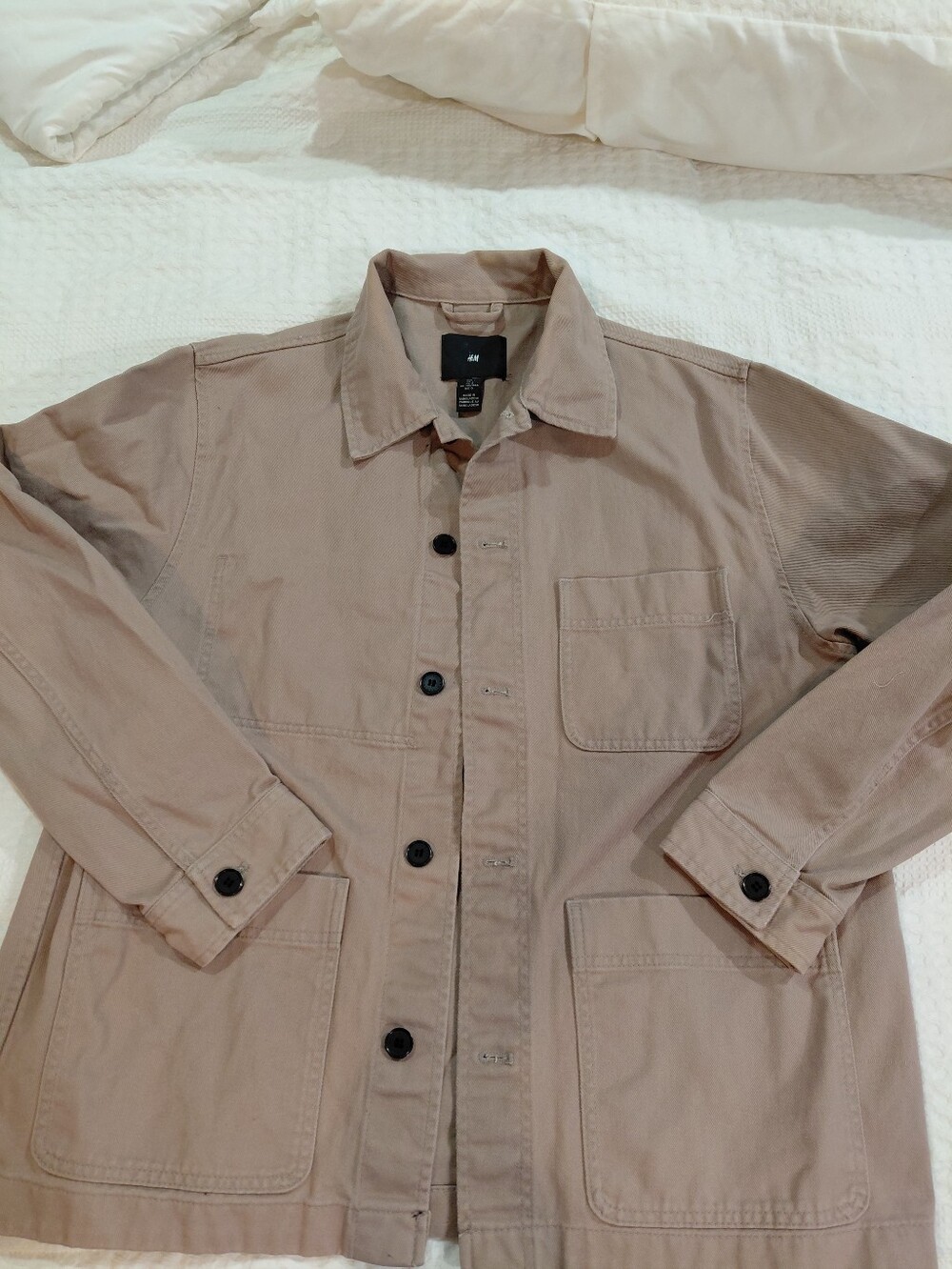 H&M Men’s Light Brown Shirt Jacket with Patch Pockets